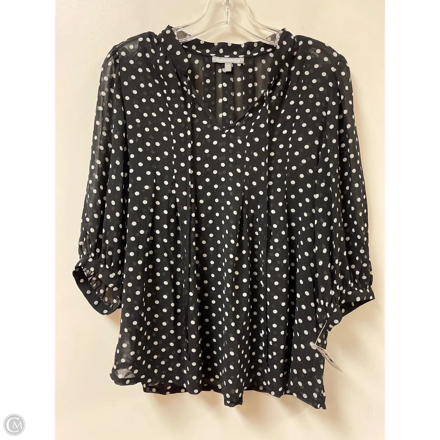 Top Short Sleeve By Daniel Rainn In Polkadot Pattern, Size: S