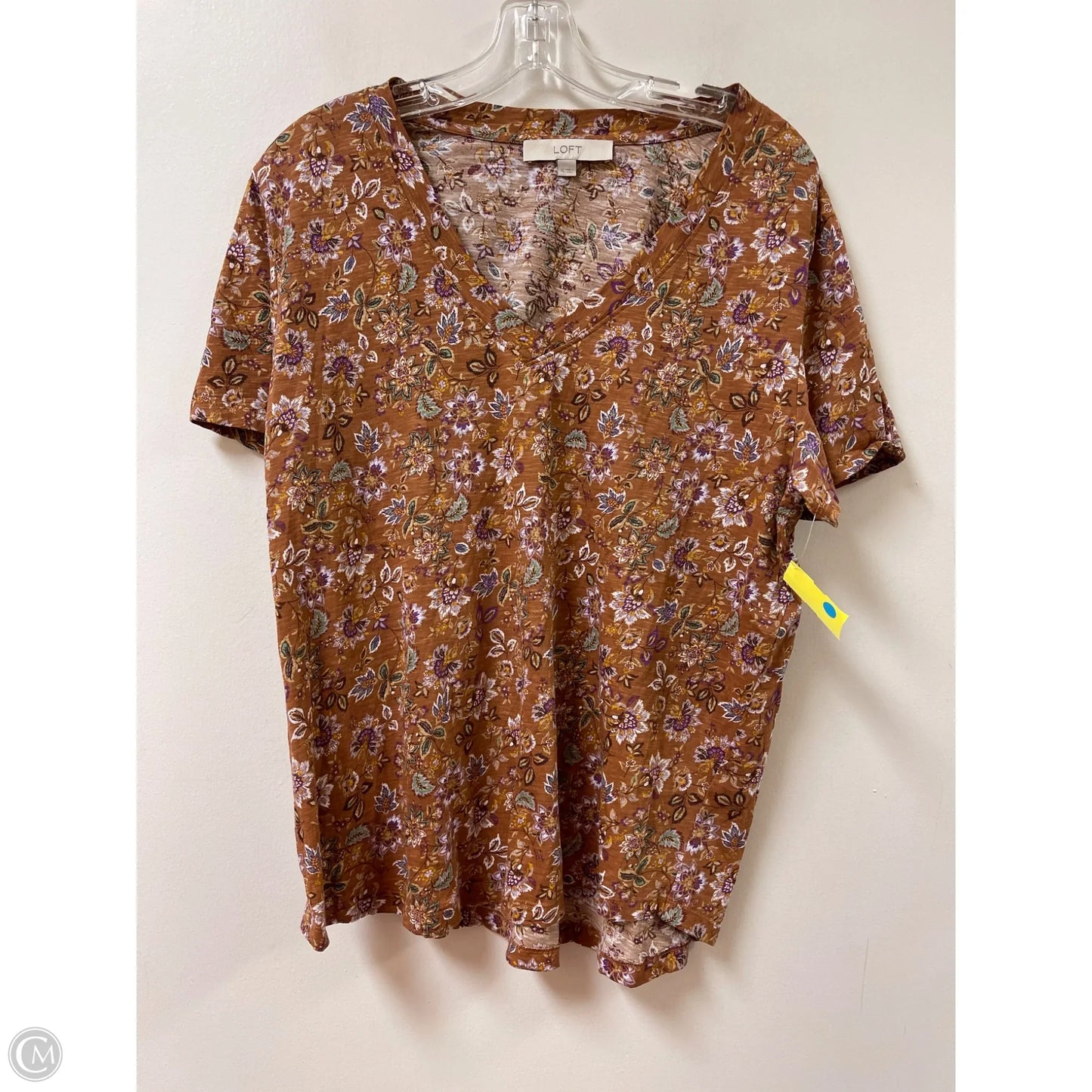 Top Short Sleeve By Loft In Brown, Size: Xl