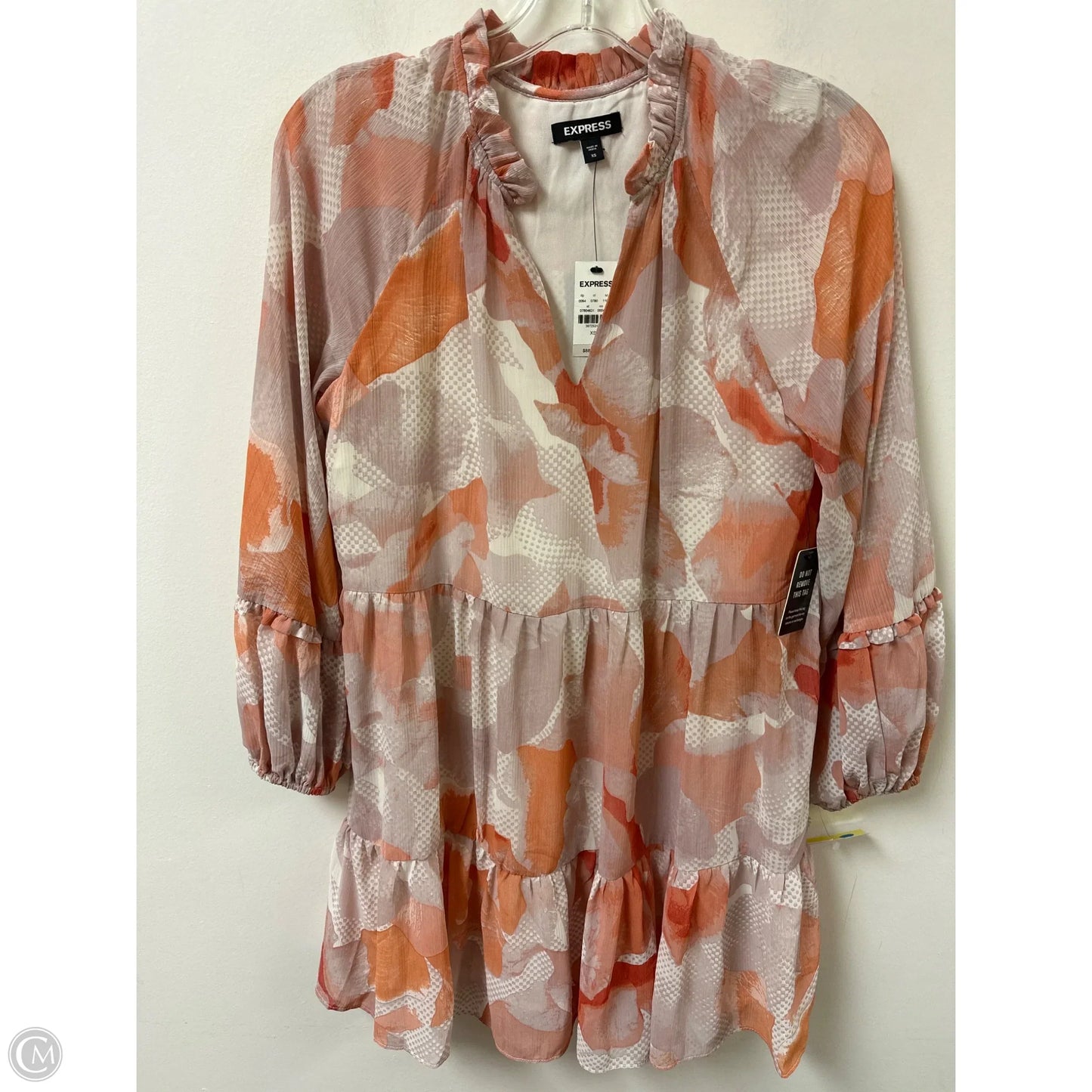 Dress Casual Short By Express In Orange & Purple, Size: Xs