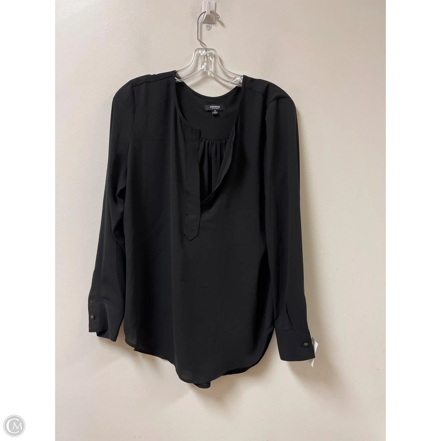 Top Long Sleeve By Premise In Black, Size: M