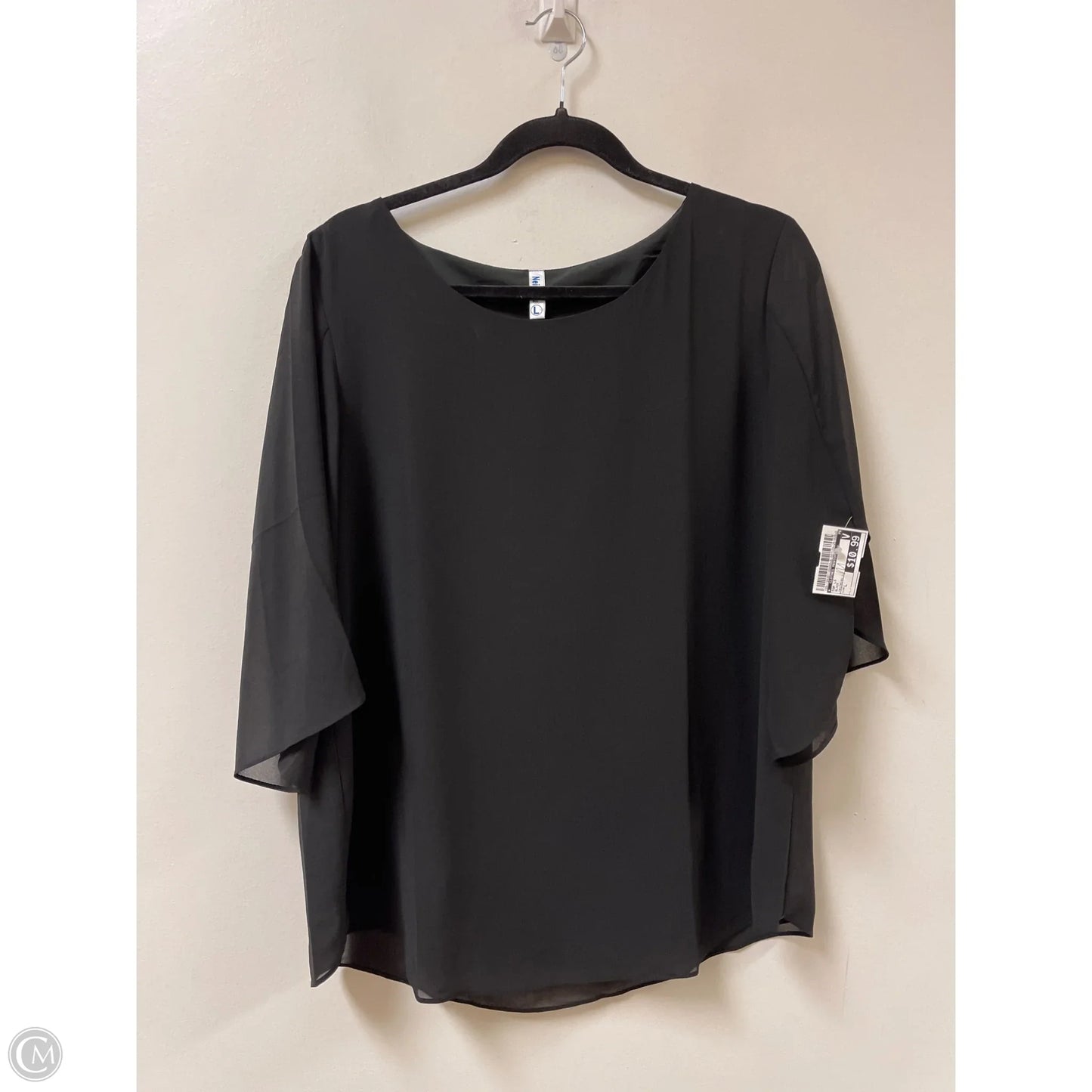 Top Long Sleeve By Clothes Mentor In Black, Size: L