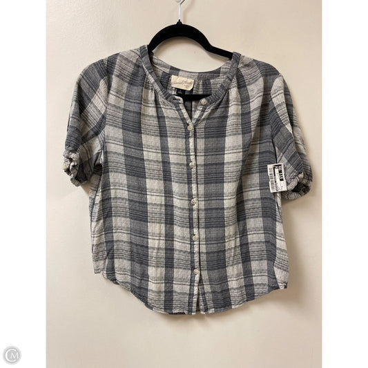 Blouse Short Sleeve By Universal Thread In Grey, Size: S