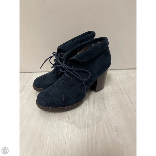 Boots Ankle Heels By Clothes Mentor In Navy, Size: 7