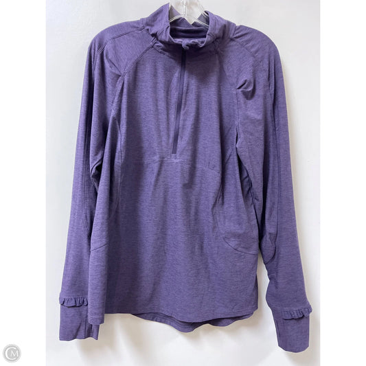Athletic Top Long Sleeve Collar By Avia In Purple, Size: L