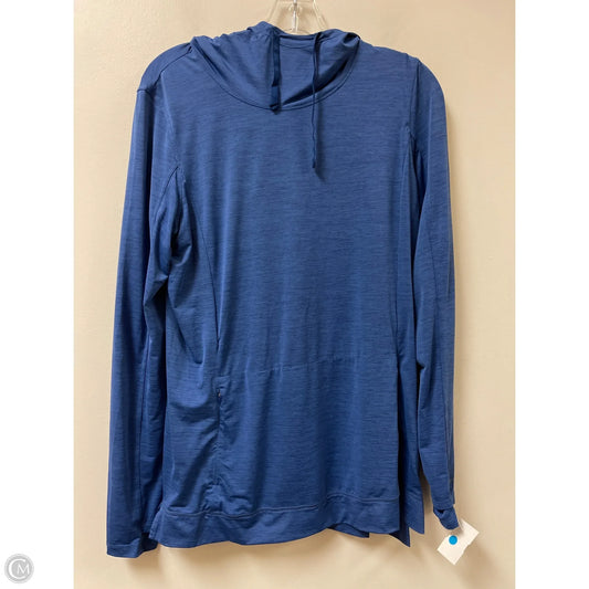 Athletic Top Long Sleeve Hoodie By Exofficio In Blue, Size: M