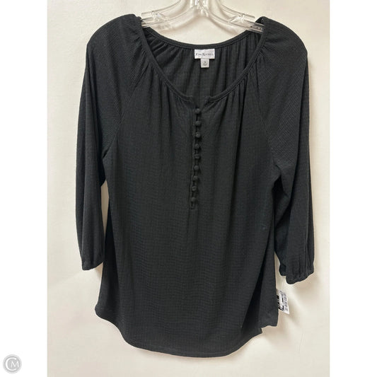 Top Long Sleeve By Kim Rogers In Black, Size: S