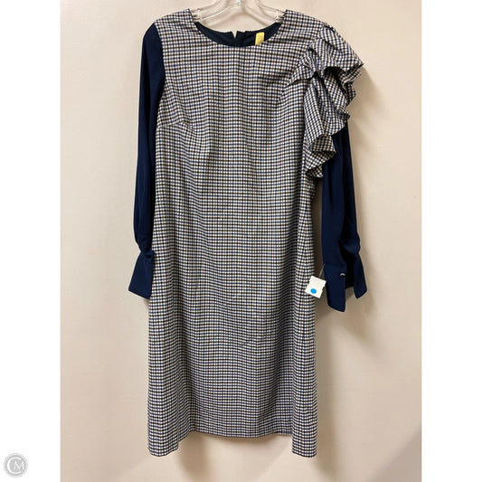 Dress Casual Midi By Banana Republic In Blue & Cream, Size: L