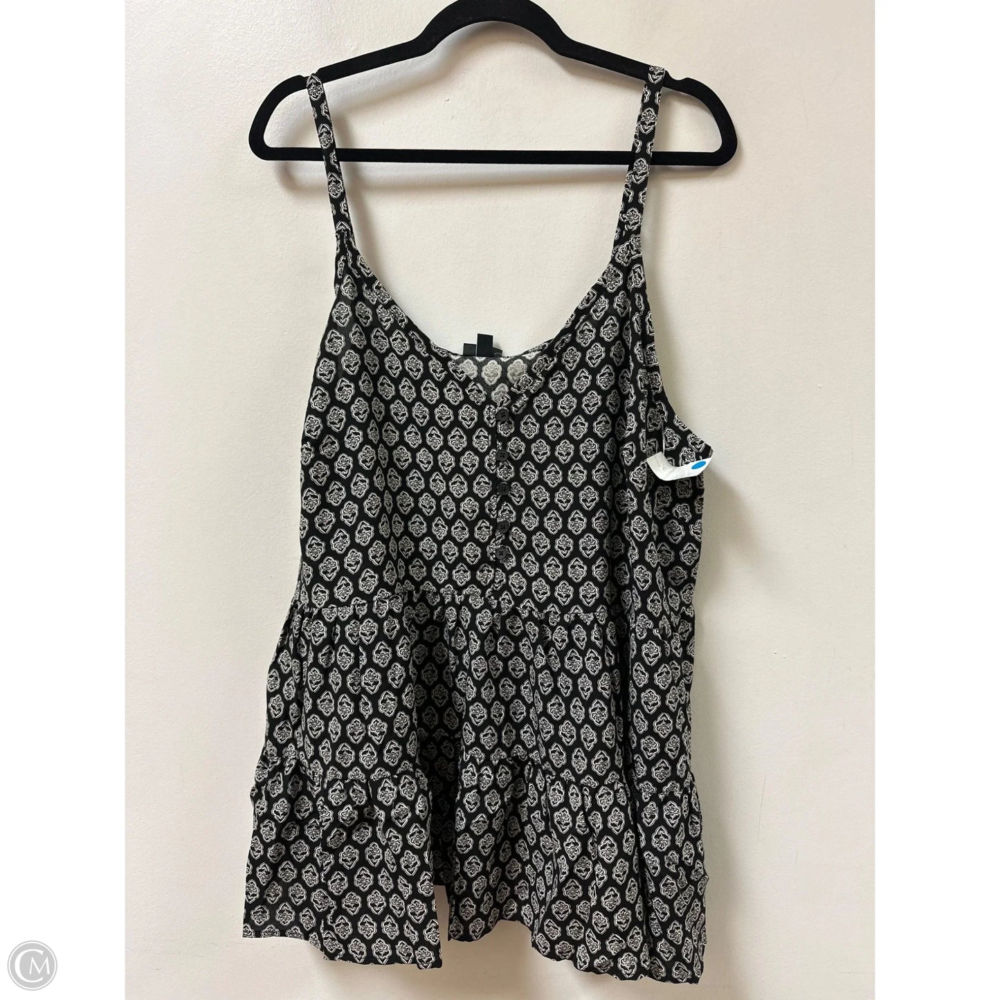 Top Sleeveless By Torrid In Black & Cream, Size: 2x