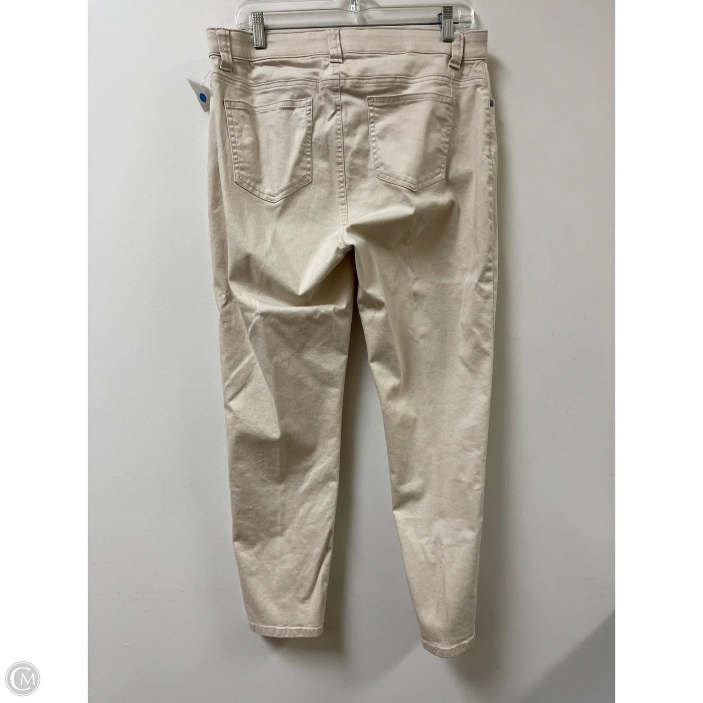 Jeans Skinny By Reba In Cream Denim, Size: 16