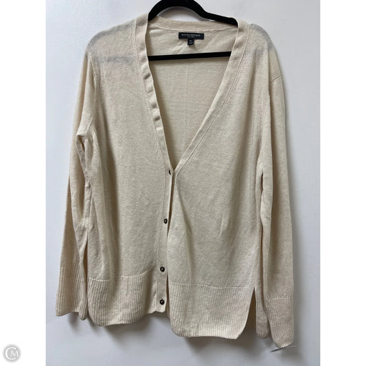 Sweater Cardigan By Banana Republic In Cream, Size: Xl