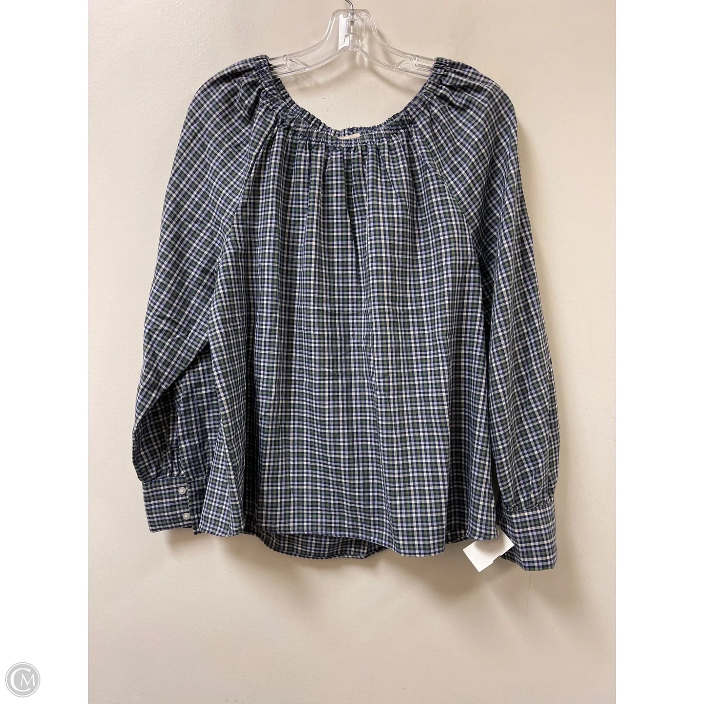 Top Long Sleeve By Loft In Blue & Green, Size: M