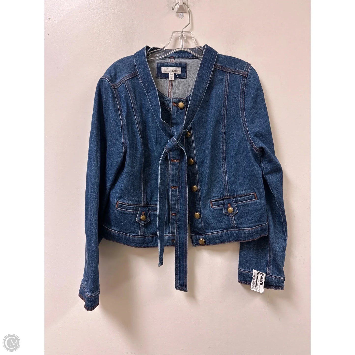 Jacket Denim By Loft In Blue Denim, Size: L
