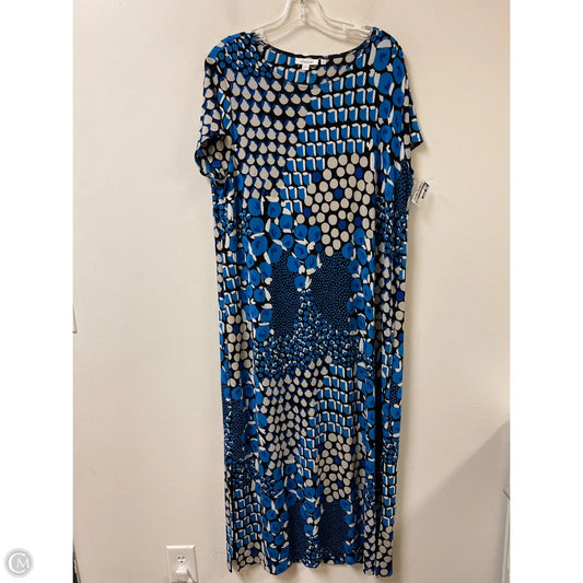 Dress Casual Maxi By Chicos In Black & Blue, Size: Xl