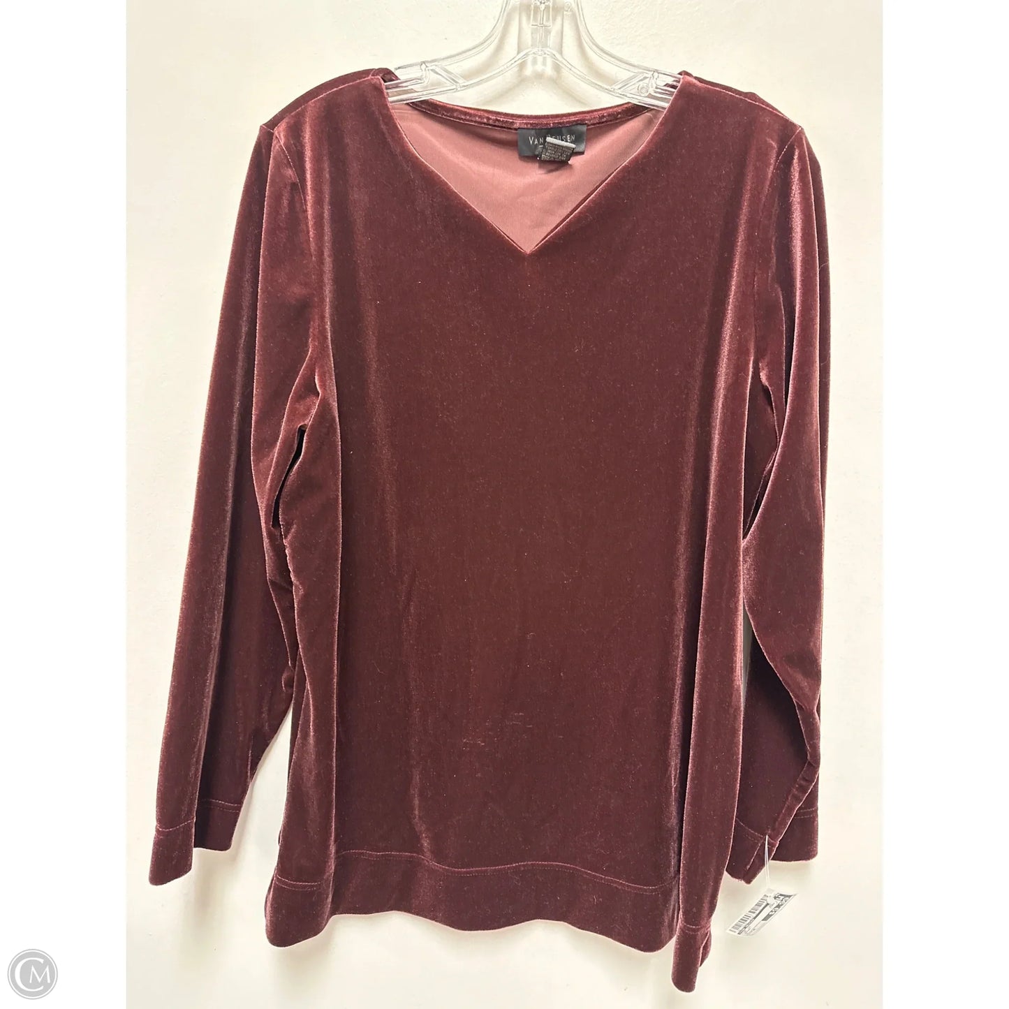 Top Long Sleeve By Van Heusen In Brown, Size: M