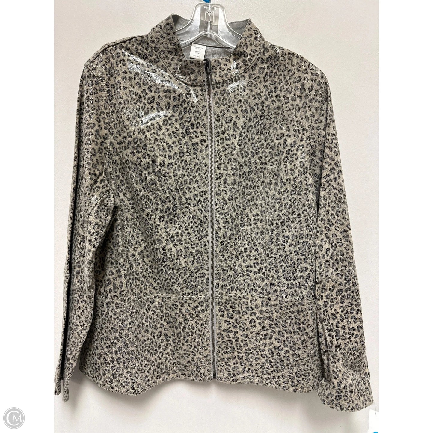 Jacket Leather By Clothes Mentor In Animal Print, Size: M