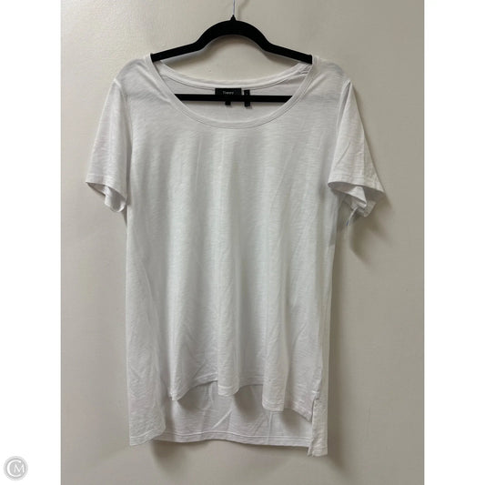 Top Short Sleeve By Theory In White, Size: L