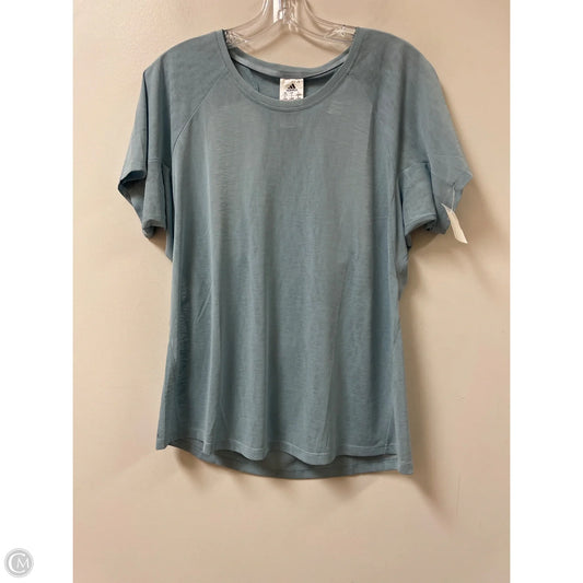 Athletic Top Short Sleeve By Adidas In Blue, Size: L