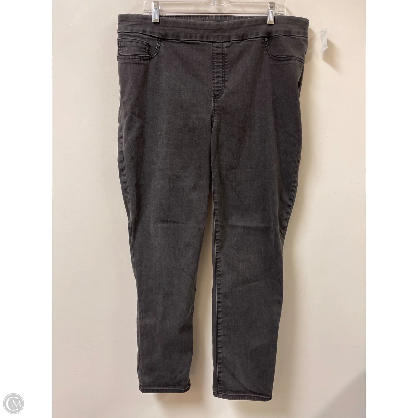 Jeans Skinny By Chicos In Grey Denim, Size: 16