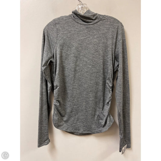 Athletic Top Long Sleeve Collar By Zella In Grey, Size: L
