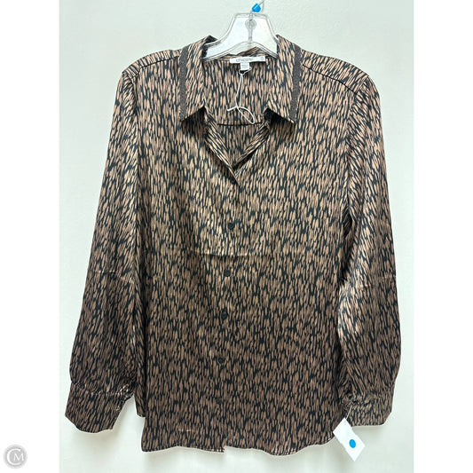 Blouse Long Sleeve By Chicos In Animal Print, Size: M
