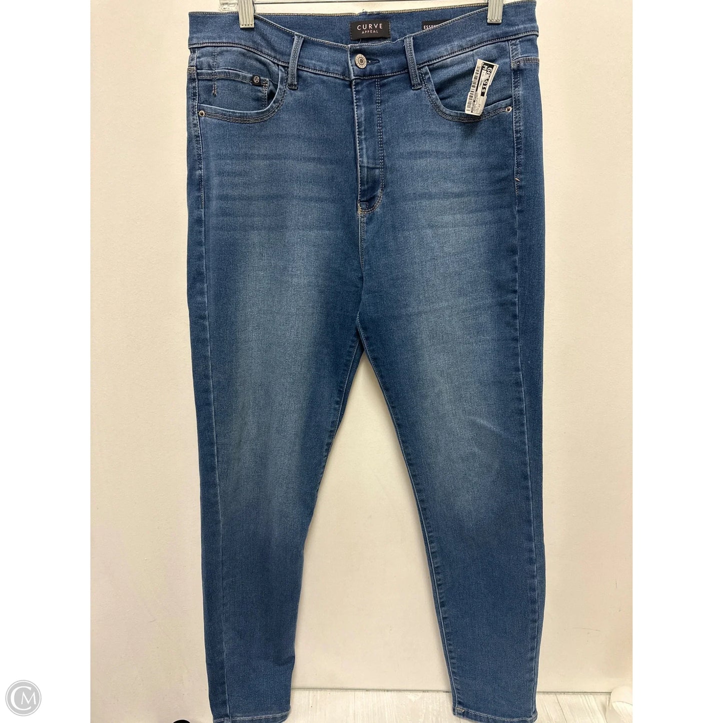 Jeans Skinny By Curve Appeal In Blue Denim, Size: 12