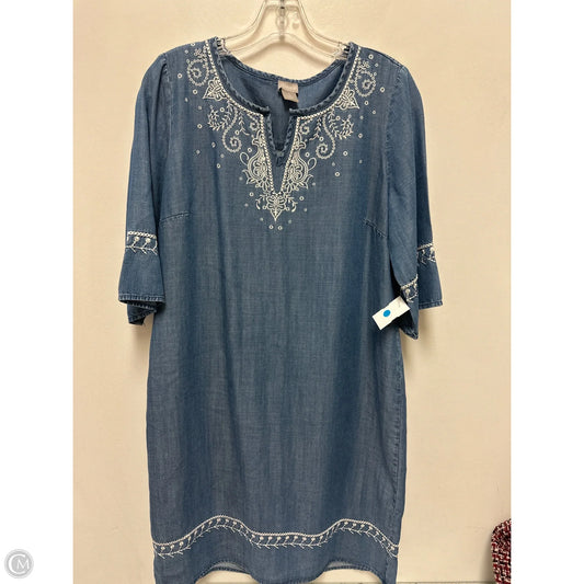 Dress Casual Short By Chicos In Blue & White, Size: S