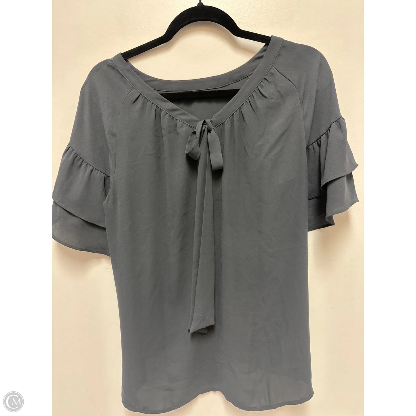 Top Short Sleeve By Loft In Grey, Size: S