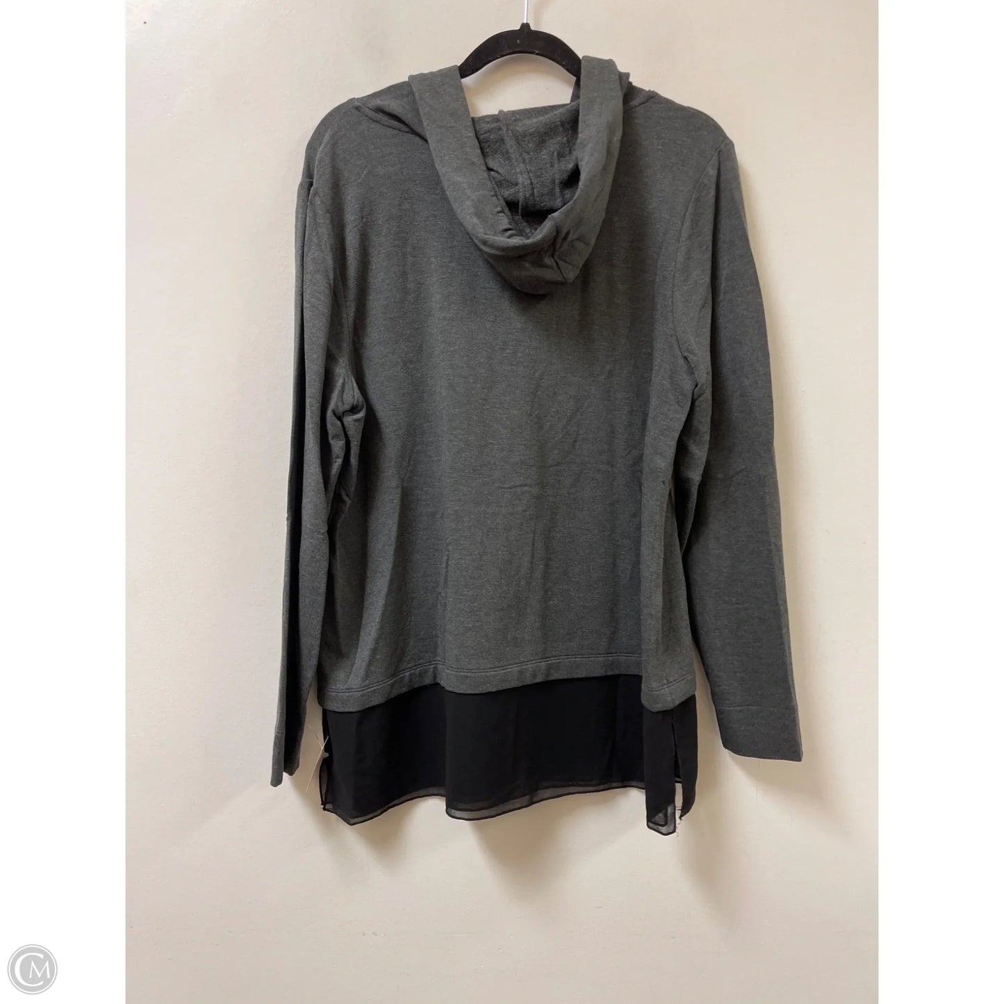 Sweatshirt Hoodie By Chicos In Grey, Size: L