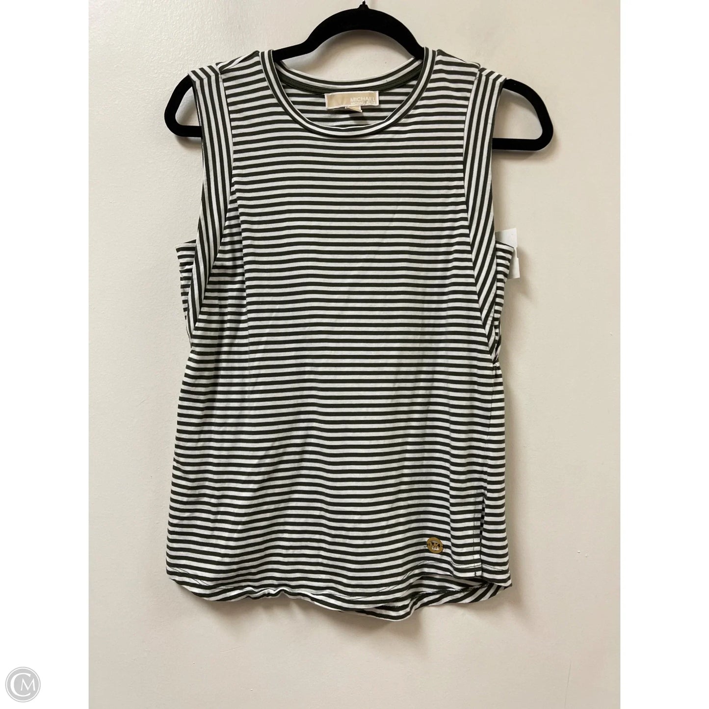 Top Sleeveless By Michael By Michael Kors In Green & White, Size: S