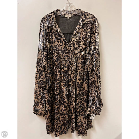 Dress Casual Short By Easel In Black & Cream, Size: 2x