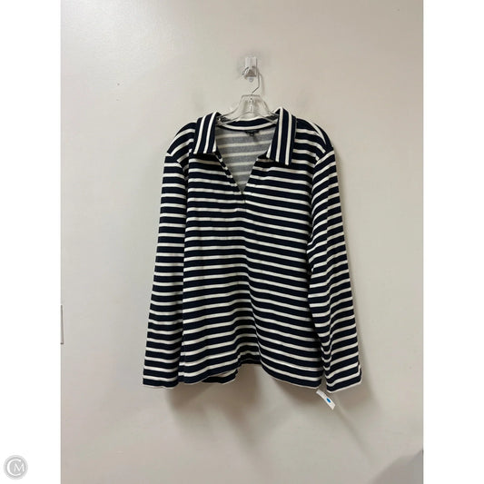 Sweatshirt Collar By Talbots In Striped Pattern, Size: 3x