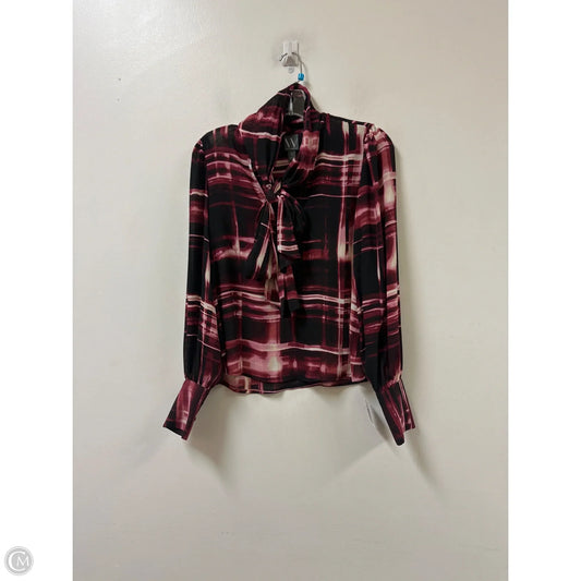 Top Long Sleeve By Worthington In Black & Pink, Size: Xs