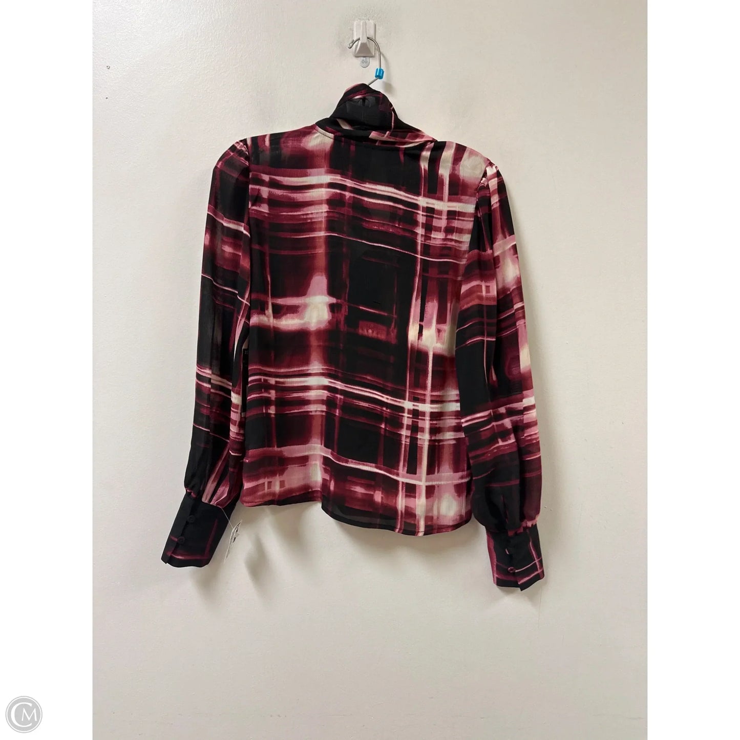 Top Long Sleeve By Worthington In Black & Pink, Size: Xs