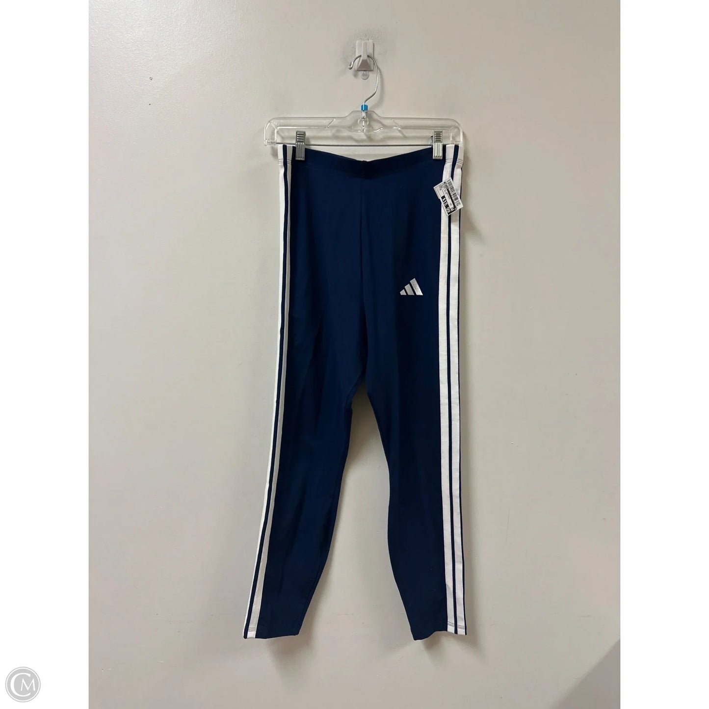 Athletic Leggings By Adidas In Blue & White, Size: M