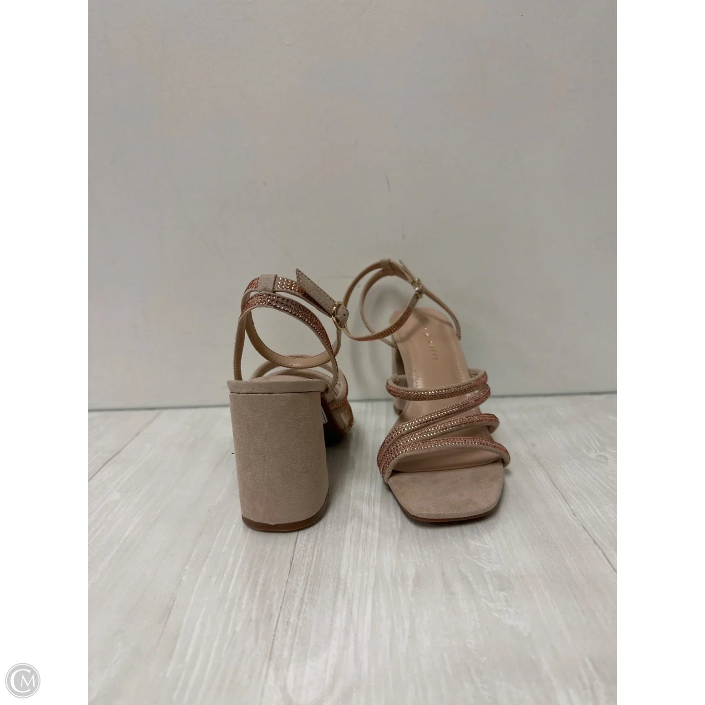 Sandals Heels Block By Kelly And Katie In Rose Gold, Size: 9