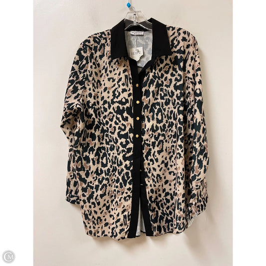 Blouse Long Sleeve By Clothes Mentor In Animal Print, Size: Xl