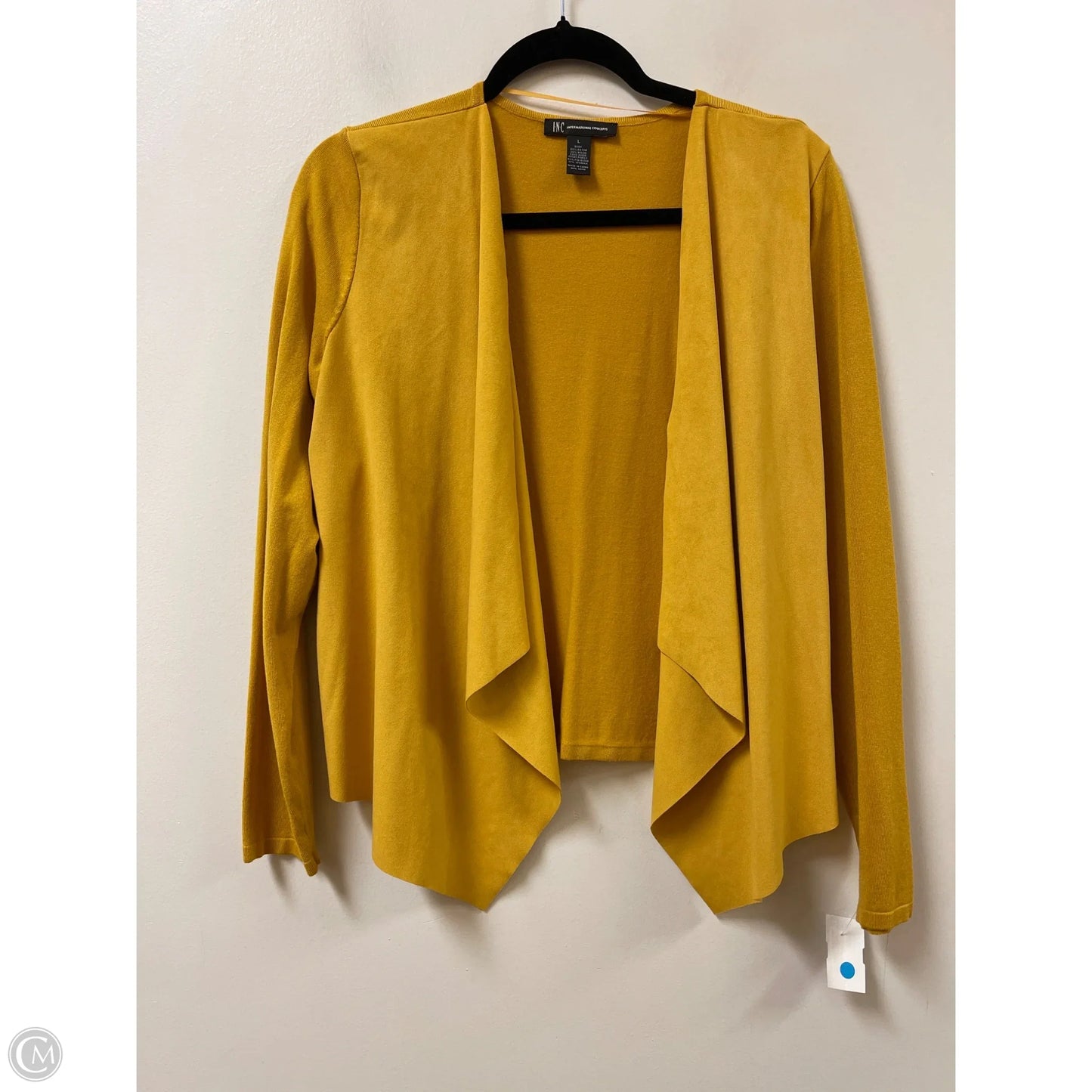 Sweater Cardigan By Inc In Yellow, Size: L