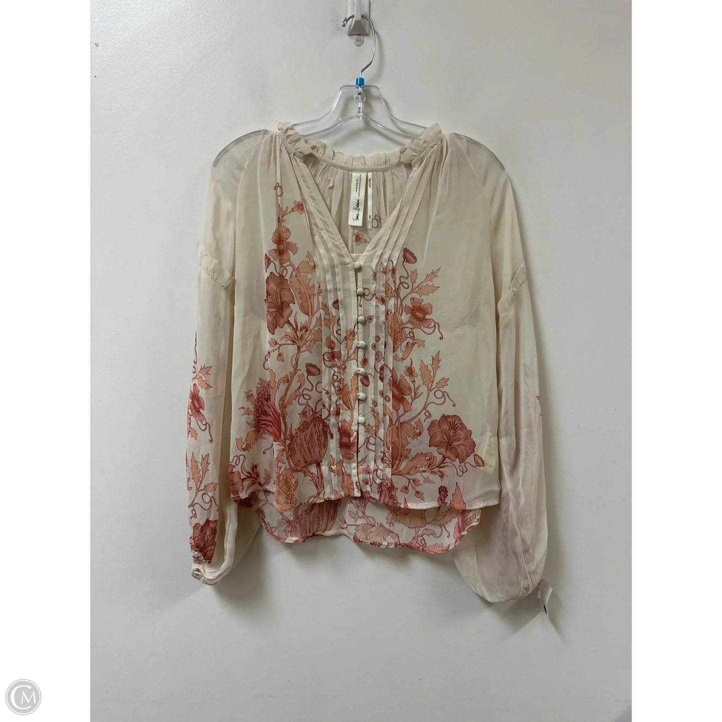 Blouse Long Sleeve By Florence Balducci In Cream, Size: Xxs
