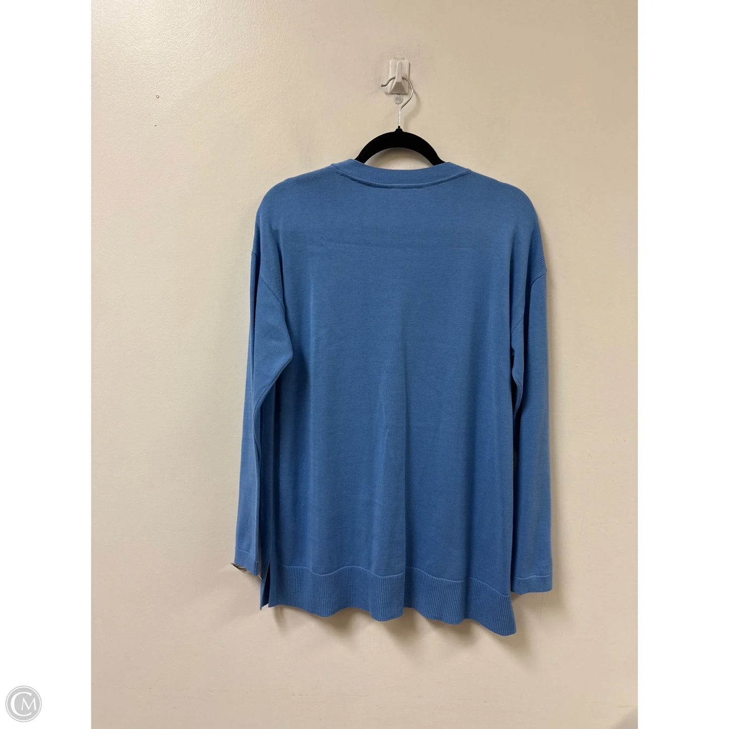 Sweater Cardigan By Talbots In Blue, Size: L