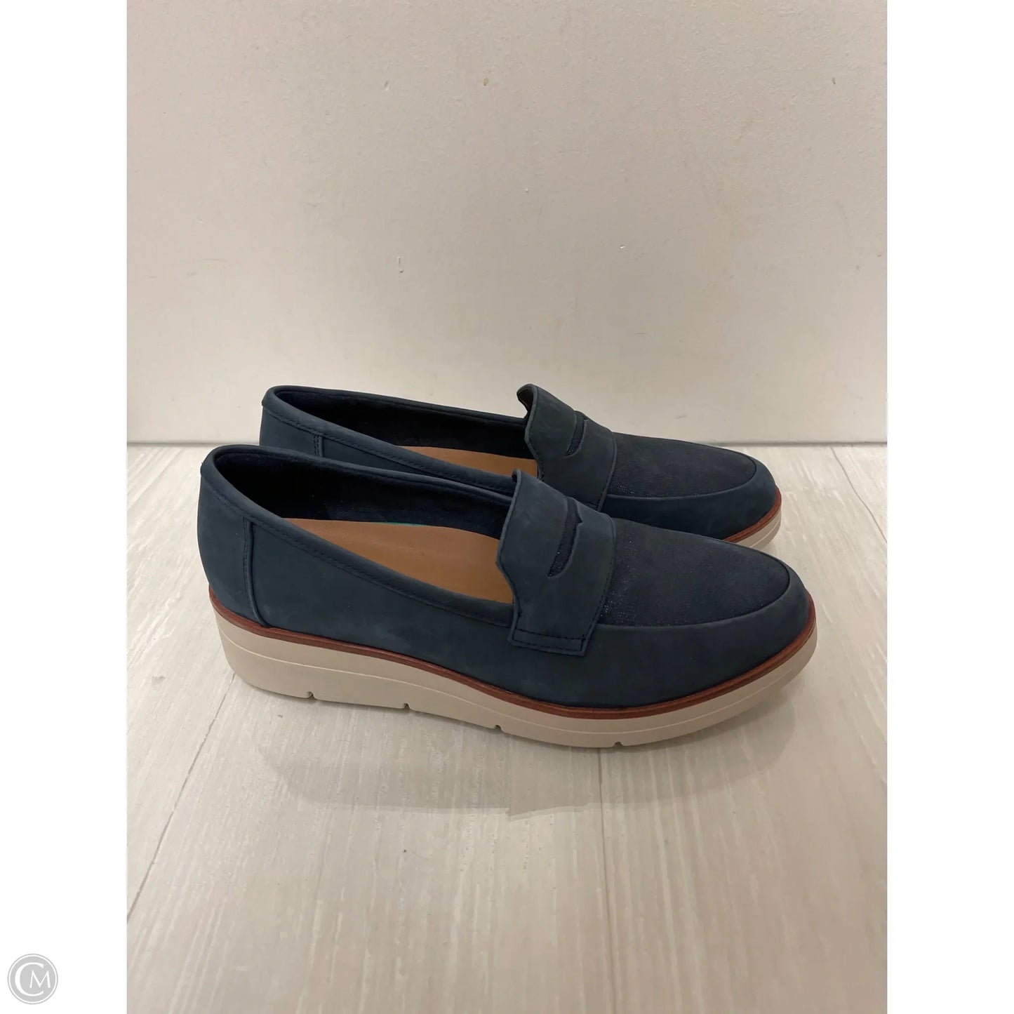 Shoes Flats By Clarks In Blue, Size: 9.5