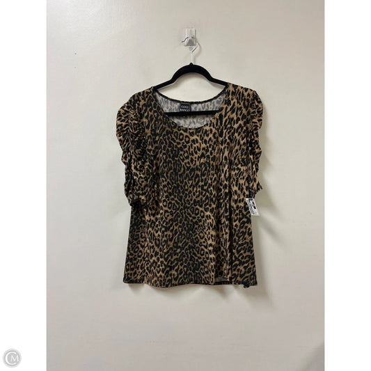 Top Short Sleeve By Coco Bianco In Animal Print, Size: Xl