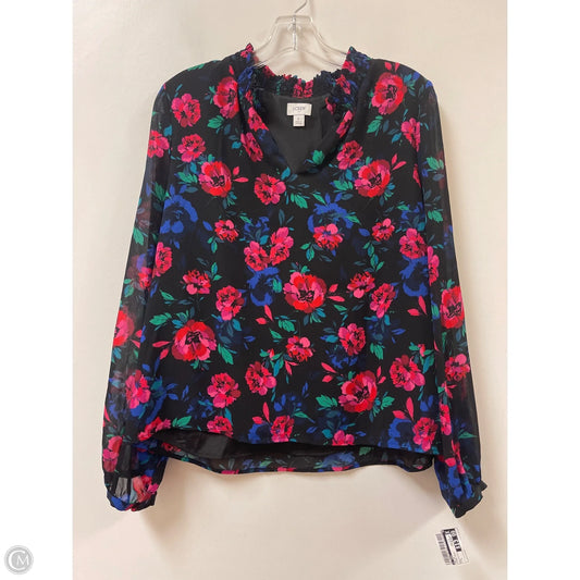 Top Long Sleeve By J. Crew In Floral Print, Size: L
