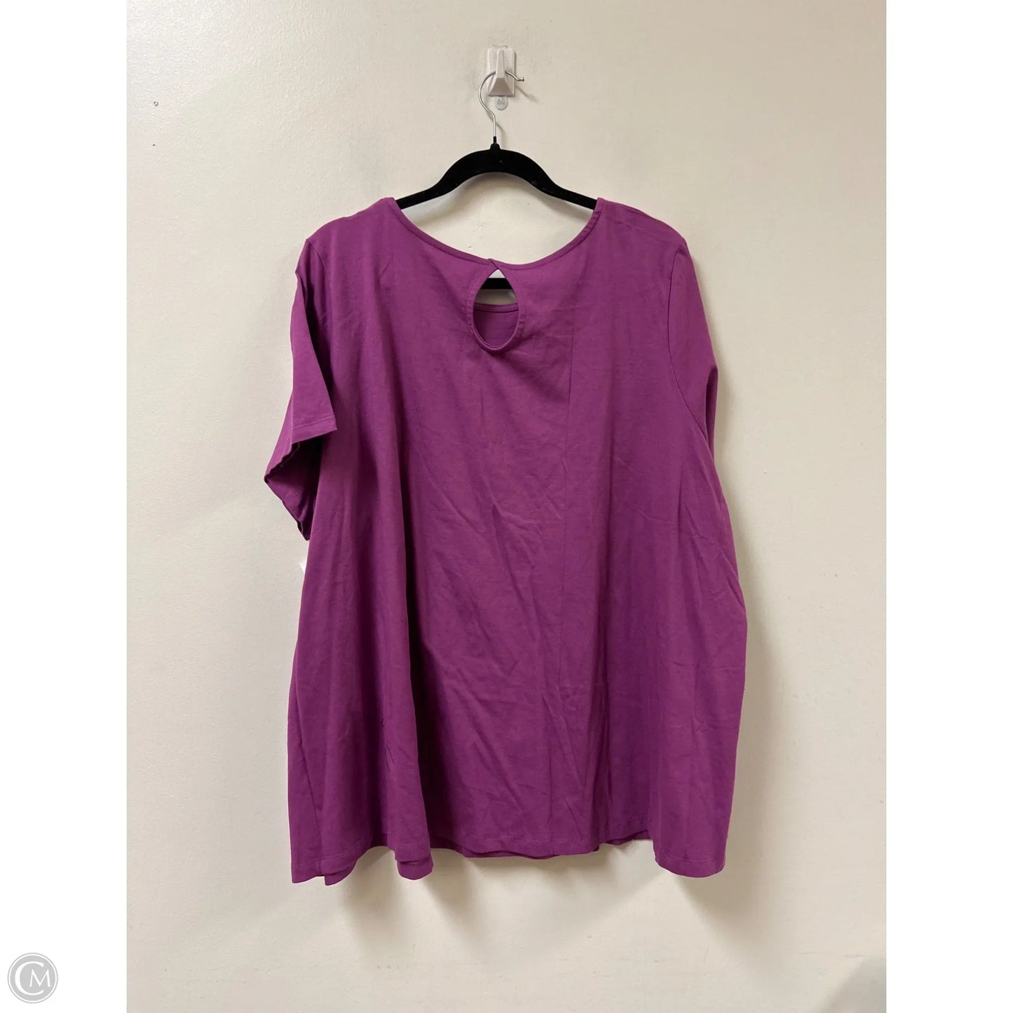 Top Short Sleeve By Roamans In Purple, Size: 2x