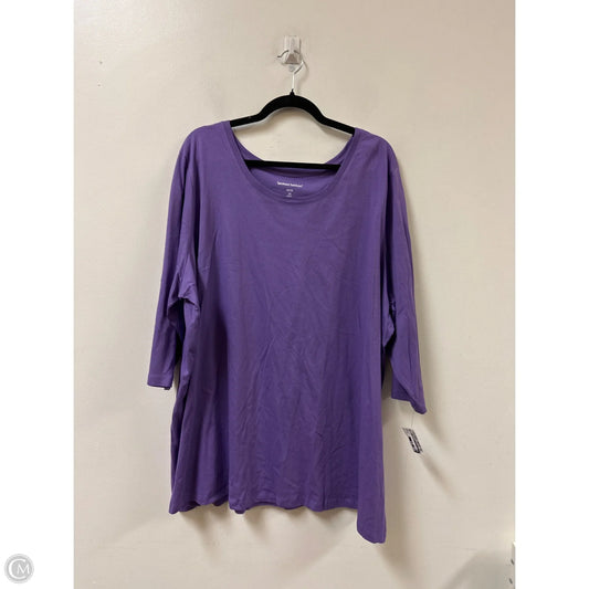 Top Short Sleeve By Woman Within In Purple, Size: 3x