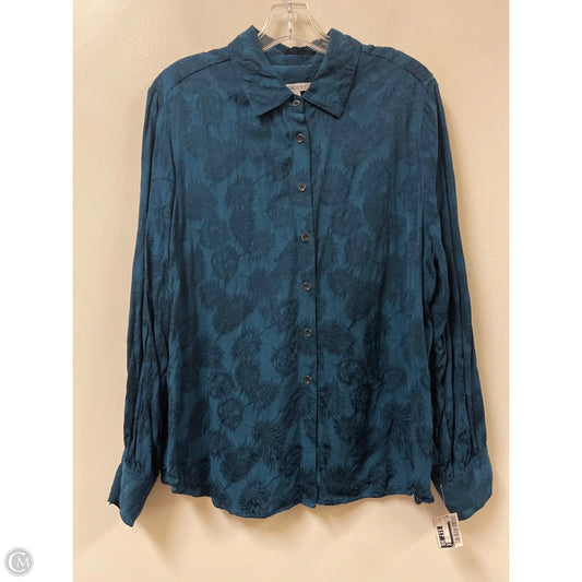 Blouse Long Sleeve By Chicos In Teal, Size: L