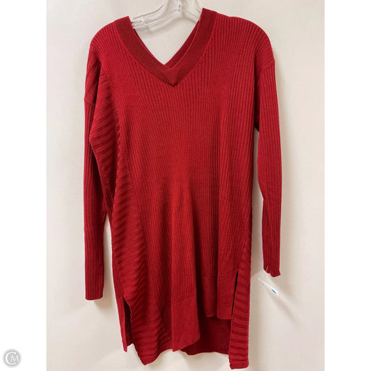 Tunic Long Sleeve By Kaari Blue In Red, Size: M