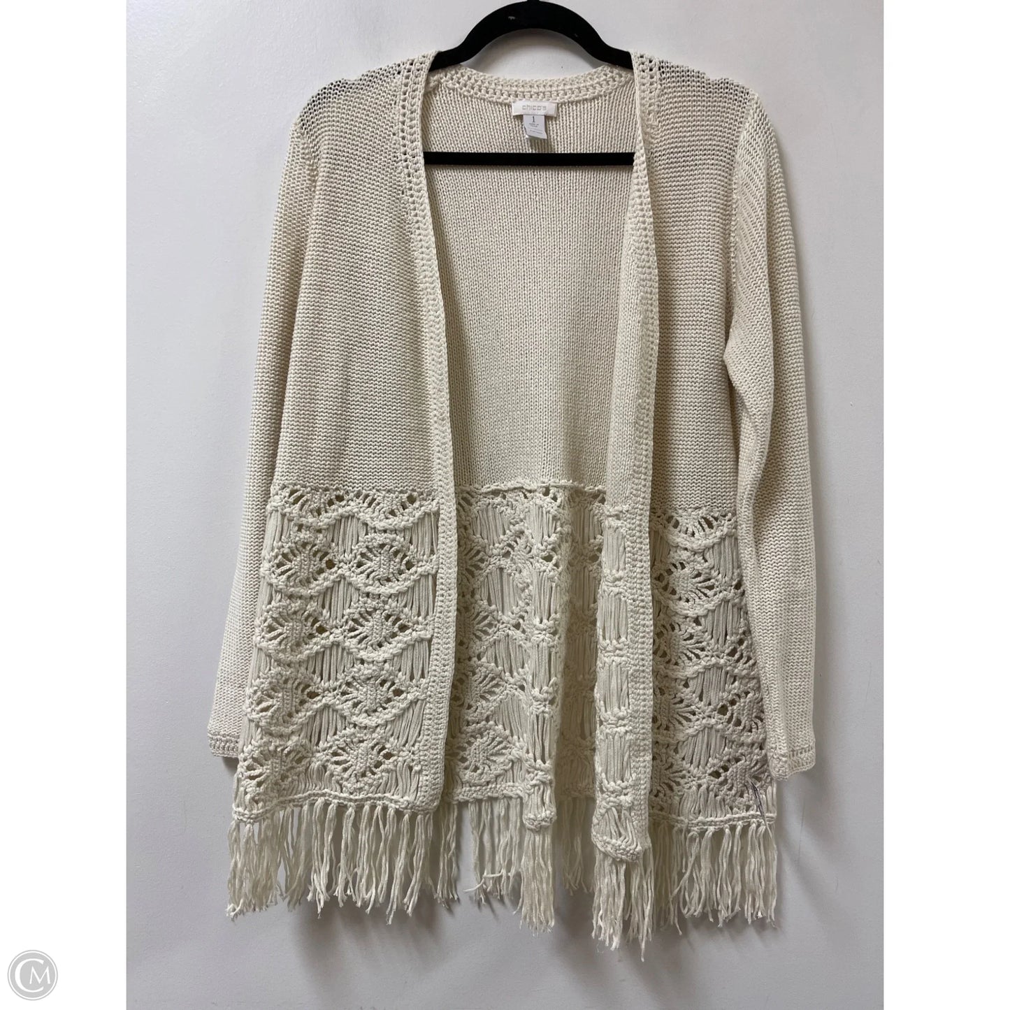 Sweater Cardigan By Chicos In Cream, Size: M
