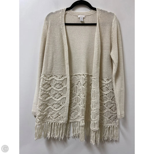 Sweater Cardigan By Chicos In Cream, Size: M