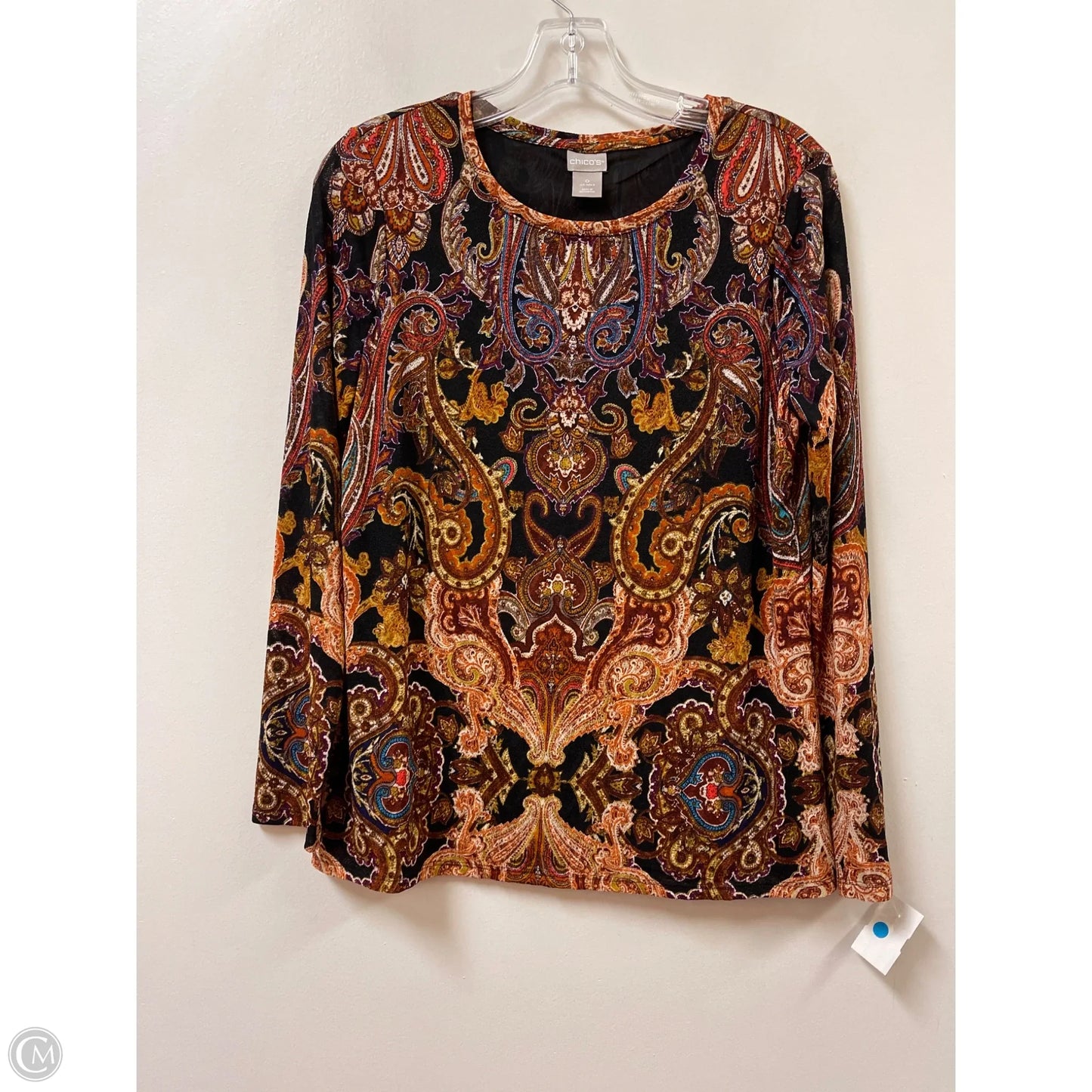 Top Long Sleeve By Chicos In Paisley Print, Size: S