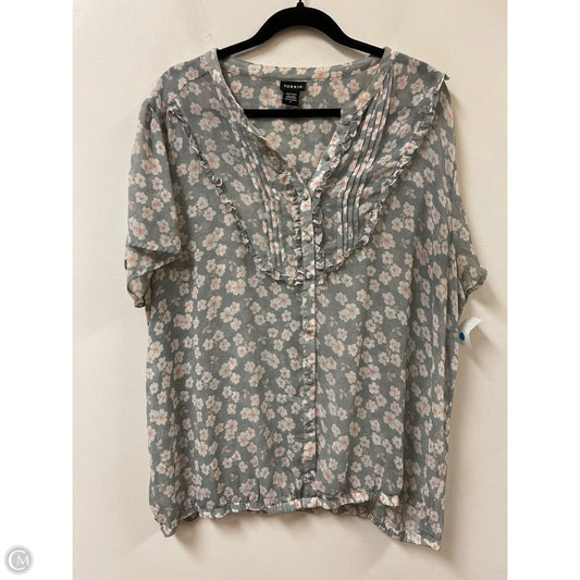 Blouse Short Sleeve By Torrid In Grey, Size: 3x